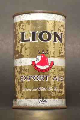 PRICE DROP! Lion Export (Gold) Flat Top Beer Can from South Africa