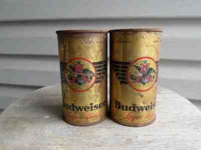 Flat top opening instructions can lot Budweiser lager beer two cans unopened 