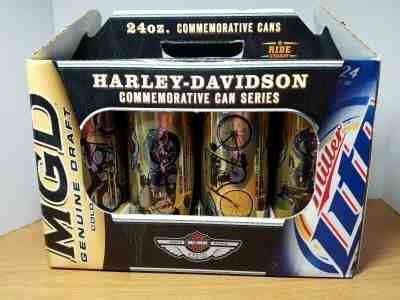 Set of 8 Harley-Davidson 100th Anniv. 24 oz beer cans, Miller Brewing, Milwaukee