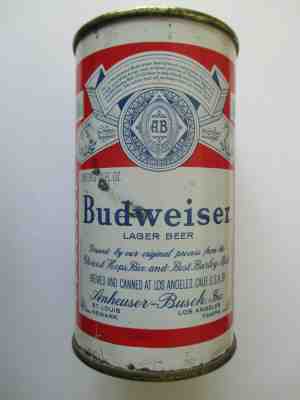 VINTAGE BUDWEISER BEER FLAT TOP BEER CAN STEEL UNOPENED 12 0Z NICE CONDITION 