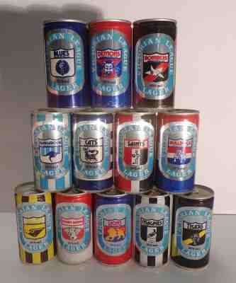 Complete Set of 12 Victorian League 12 Oz. Beer Cans from Australia 