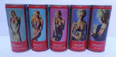 Complete Set of 5 16 oz. Tennents Penny Beer Cans from Scotland