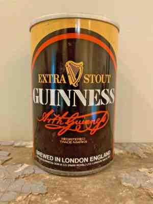 VINTAGE SHORT 2 PANEL GUINNESS EXTRA STOUT 275ML STEEL BEER CAN