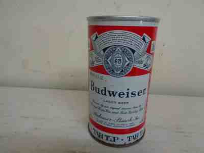 Vintage 1960's Budweiser Beer Tab Top Steel Can