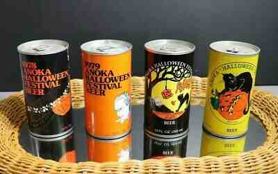 VTG ANOKA 1978-79-80-81 12 OZ HALLOWEEN STEEL BEER CANS 12 FL OZ SCHELL BREW CO