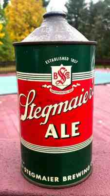 Super Rare Stegmaiers 32oz Quart Cone-Top Beer Ale Beer Can Wilkes-Barre, Pa.