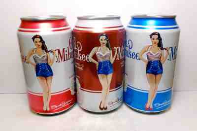 OLD MILWAUKEE American Pin-Up Girl (3) Can Set Pull Tab Beer Cans