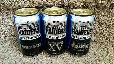 RAIDERS SUPER BOWL 11 15 18 Bud Light beer cans NFL FOOTBALL rice stabler carr