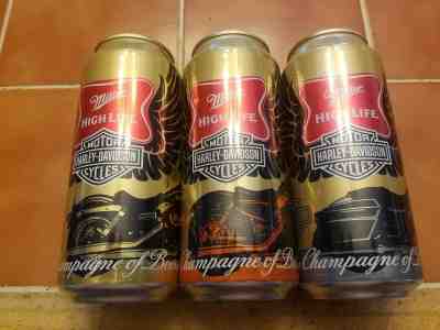 Obsolete Miller 2013 Harley Davidson 16oz beer cans 3 can set. LAST SET!!