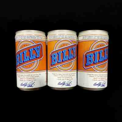 Vintage 6 Pack Unopened Billy Beer Cans with Original Plastic Rings