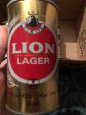Vintage Lion Lager Beer Pull Tab Top Can Metal 1970s Johannesburg South Africa