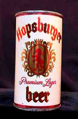 HOPSBURGER PREMIUM LAGER BEER - MID 1950'S - 12OZ FLAT TOP CAN - PACIFIC OAKLAND