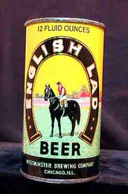 ENGLISH LAD BEER - 1939 - 12OZ OPENING INST FLAT TOP CAN CHICAGO - OUTSTANDING 
