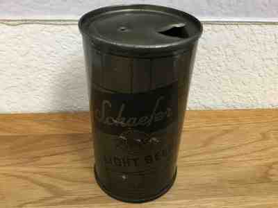 Schaefer Beer (127-40) empty olive drab flat top beer can by Schaefer, New York