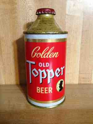 Golden Old Topper Beer Cone Top Can (Rochester, NY)