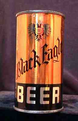 BLACK EAGLE BEER - LATE 1930'S - 12OZ OPENING INST FLAT TOP CAN - OUTSTANDING 