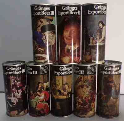 FINAL WEEK! Complete Set of 8 Granges Beer Cans from Sweden