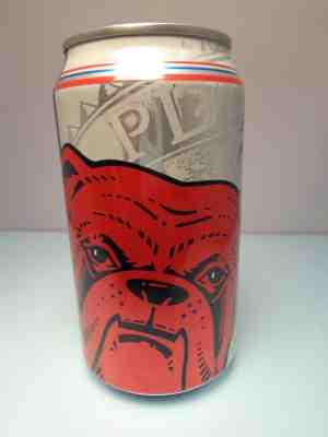 RED DOG ALUMINUM STAY TAB BEER CAN #2 PLANK ROAD BREWRY MILWAUKEE, WIS. BULL DOG