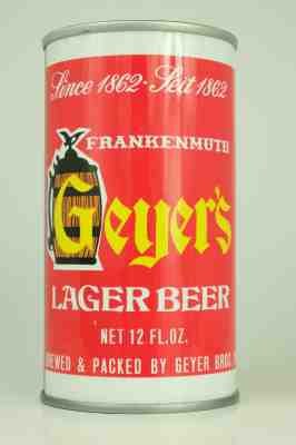 Geyer's Lager Beer pull-tab can, Geyer Bros. Brewing Co, Frankenmuth, MI *MINTY*