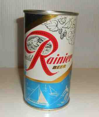  TRULY MILD SICK'S RAINIER BEER-SPOKANE WA. 12 Oz Steel Flat Top Empty Beer Can 