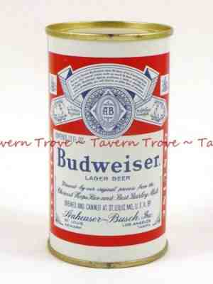 Bottom opened all-original 1960 BUDWEISER BEER Flat Top can Tavern Trove