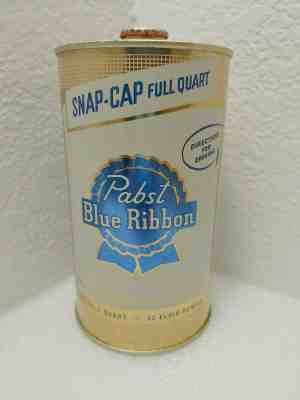 Vintage Wow Hi Grade PBR Pabst Blue Ribbon Snap Cap O/I Quart Cone Top Beer Can