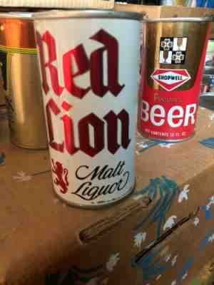 RED LION MALT LIQUOR STRAIGHT STEEL PULL TAB BEER CAN #113-5  CINCINNATI, OHIO