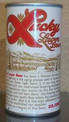 MINTY BOTTOM OPENED LUCKY LAGER PULL TAB TOP BEER CAN WALTER PUEBLO COLORADO