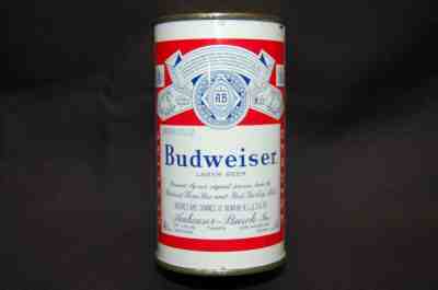 Bottom opened all-original 1960 BUDWEISER BEER Flat Top can super clean