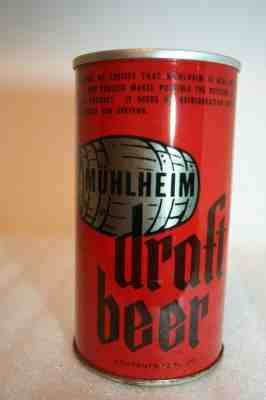 Muhlheim Draft Beer SS pull tab beer can from Reading Shenandoah  Pennsylvania