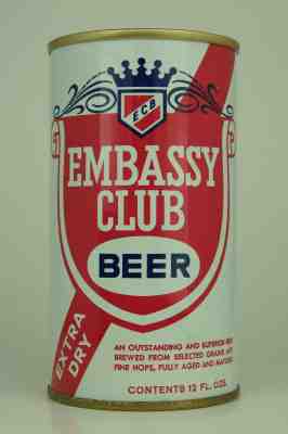 Embassy Club pull-tab beer can, Champale, Trenton, NJ **SHARP**
