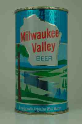 Milwaukee Valley Beer flat-top can, West Bend Lithia, West Bend, WI  *STUNNING*
