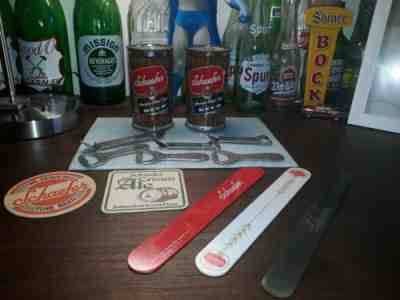 Flat top beer cans Schaefer albany and Brooklyn plus 3 foam scrapers +extras