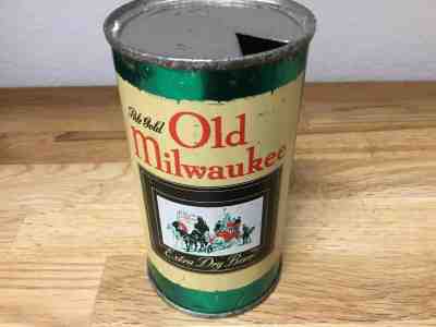 Old Milwaukee Beer (107-24) empty flat top beer can: Jos. Schlitz, Milwaukee, WI