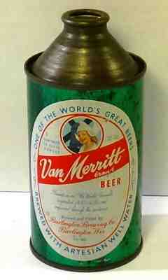 Van Merritt Cone Top Beer Can Emerald Green Stunner