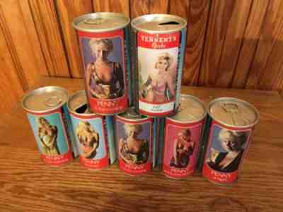 Tennents Lager Beer Can Lot Of 7 Penny In The Morning Noon Evening Night End Day