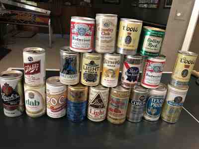 Lot of (20) Vintage Beer Cans - Texas Pride, Dab, Blatz - All from late 70s