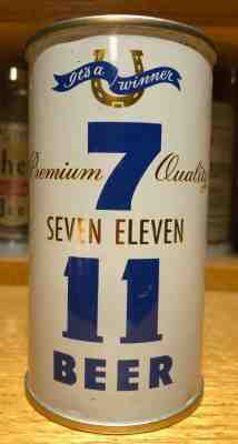 7 11 Seven Eleven Flat Top Beer Can - USBC 132-27 -RARE -Cool Vanity Lid -SHARP