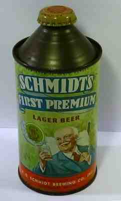 Schmidt’s Cone Top Beer Can Near Mint VHTF with Cap WOW !!!