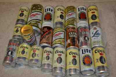 Vintage Lot 22 Pull Tab Beer Cans Miller Coors Lite High Life MGD Light Magnum