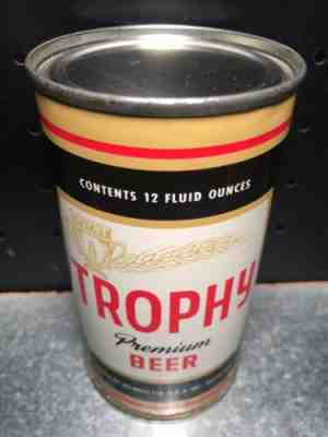 Trophy Premium Excellent Flat Top Beer Can Drewrys South Bend Indiana