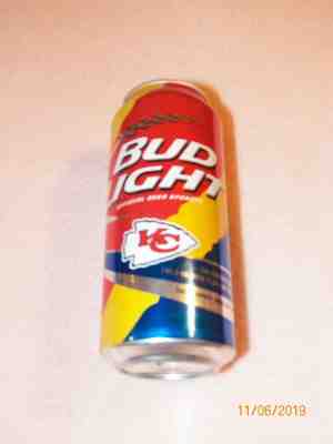 1 2015 Bud Light NFL 16 oz Kansas City Chiefs aluminum can football beer soda