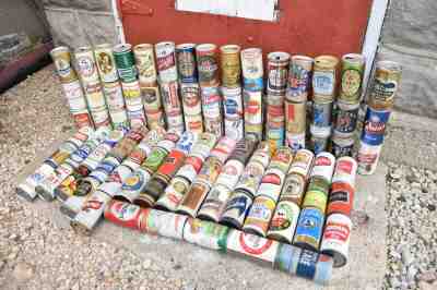 Vintage Lot of 90 Beer Cans - Mixed Lot - Pull Tops, Bottom Opened, Top Opened