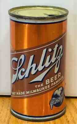 *Pre-War Super Tough* Schlitz Flat Top Beer Can -USBC# 129-15