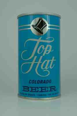 Top Hat Colorado Beer pull-tab can, Tivoli Brewing Co., Denver, CO *STUNNING*