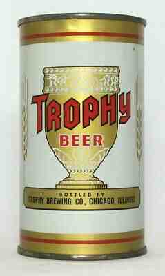 Trophy Beer 12 oz. Flat Top Beer Can-Trophy Brewing, Chicago, IL.