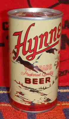 BEAUTIFUL HYNNE COLORADO PULL TAB BEER CAN BOTTOM OPENED WALTER PUEBLO COLORADO