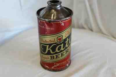 Rare Red And Gold Kato Beer Cone Top Can With Concave Bottom Mankato Brewing, MN