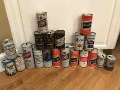 Lot of (20) Vintage Beer Cans a few are flat tops -2 black Budweisers,High Life