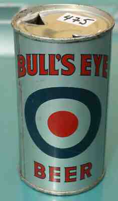 *Older, Much Tougher Variation* Bull's Eye Flat Top Opening Instruction Beer Can